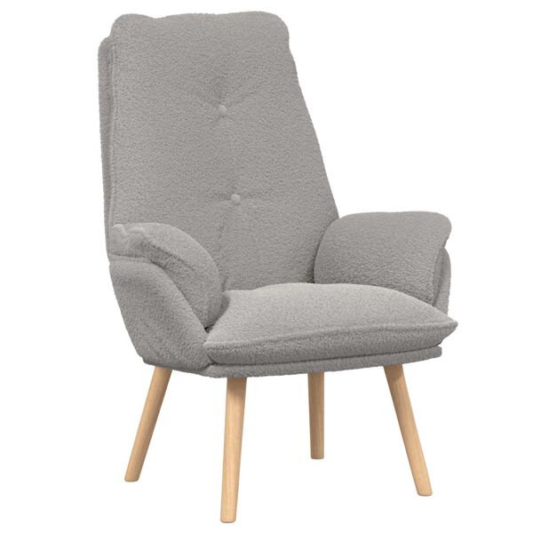vidaXL fauteuil Gris clair 69 x 74 x 93 cm Tissu Sherpa