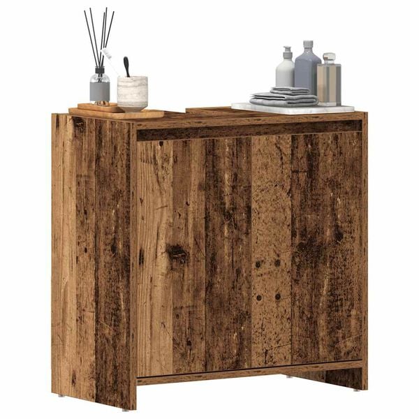 vidaXL Armoire lavabo de salle de bain vieux bois 60x33x60 cm