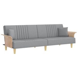 vidaXL Canap&eacute;-lit avec accoudoirs gris clair tissu