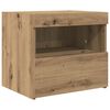 vidaXL Cabinet de chevet avec tiroir Ch&ecirc;ne artisanal 50 x 40 x 45 cm