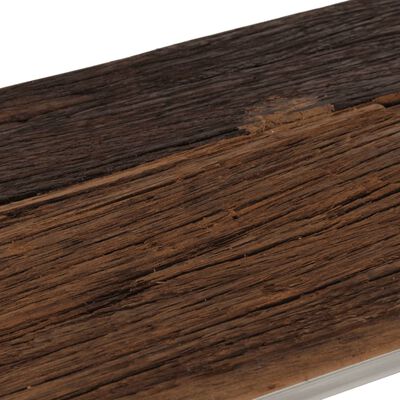 vidaXL Table console argenté inox et bois de mélèze massif