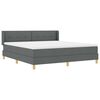 vidaXL Lit &agrave; Ressorts avec matelas Gris fonc&eacute; 180 x 200 cm tissu