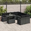 vidaXL Ensemble de canap&eacute; de jardin avec coussin 9 pcs Noir Polyrotin