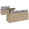 vidaXL Ensemble de canapé de jardin avec coussin 6 pcs Beige polyrotin