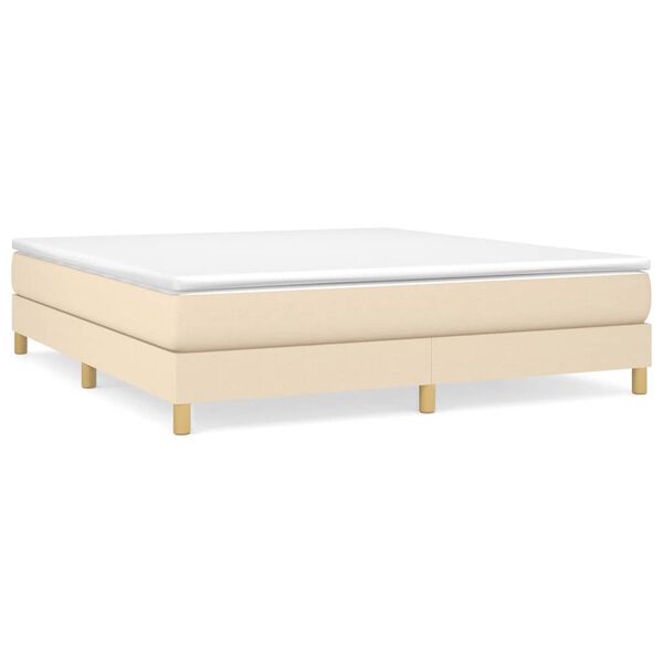 vidaXL Cadre de lit cr&egrave;me 180x200 cm tissu