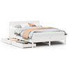 vidaXL Cadre de lit sans matelas blanc 140x190 cm bois de pin massif
