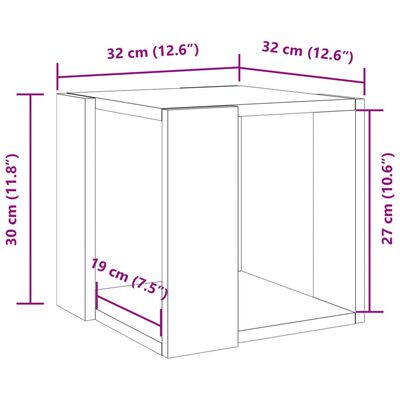 vidaXL Table basse chêne sonoma 32x32x30 cm bois d'ingénierie