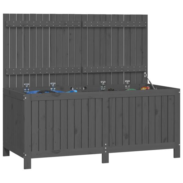 vidaXL Bo&icirc;te de rangement de jardin Gris 147x68x64 cm Bois de pin