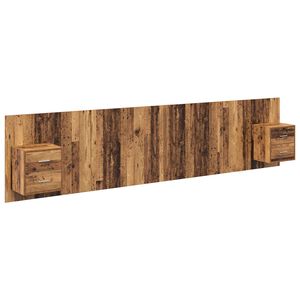 vidaXL T&ecirc;te de lit avec armoire 3 pcs Bois Ancien Bois d'ing&eacute;nierie