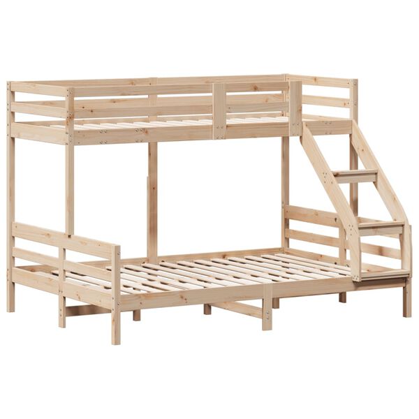 vidaXL Lit superposé sans matelas 90x200/140x200 cm bois massif