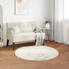 vidaXL Tapis en fausse Tafalla Blanc &Oslash; 100 cm Polyester
