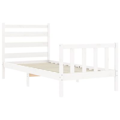 vidaXL Cadre de lit sans matelas blanc 90x200 cm bois de pin massif