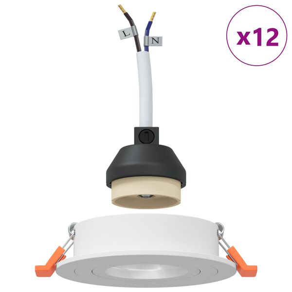 vidaXL Projecteur 12 pcs Blanc 9 x 9 x 2 cm Aluminium