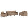 vidaXL Ensemble de canap&eacute;s 3 pcs avec coussins Cappuccino Similicuir
