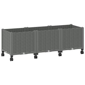 vidaXL Jardini&egrave;re avec Roues Gris clair 120 x 40 x 48 cm PP