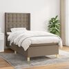 vidaXL Sommier &agrave; lattes de lit avec matelas Taupe 90x200 cm Tissu
