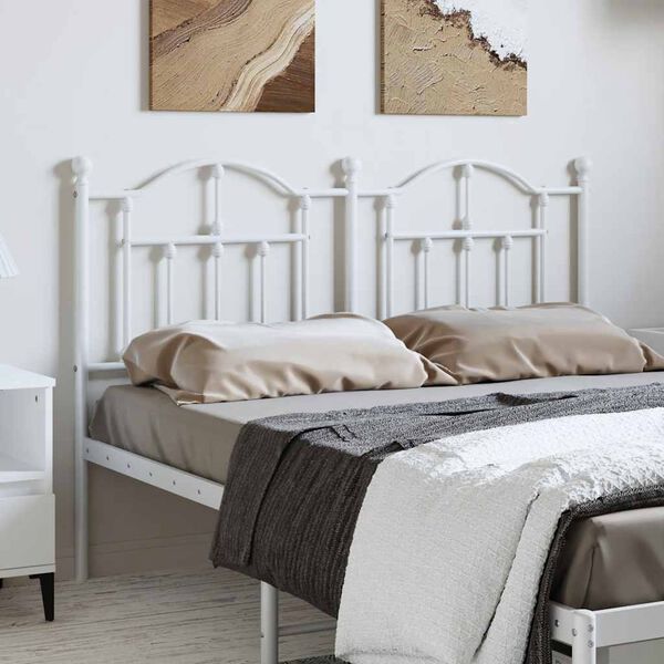 vidaXL T&ecirc;te de lit de remplacement m&eacute;tal blanc 150 cm