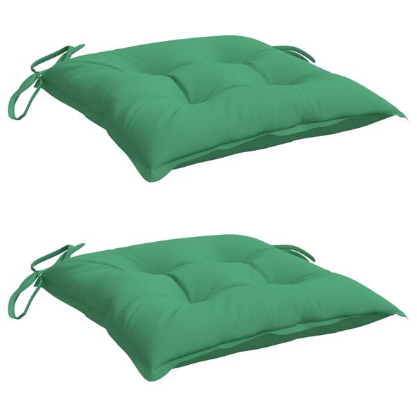 vidaXL Coussins de chaise lot de 2 vert 40x40x7 cm tissu oxford