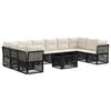 vidaXL Ensemble de canap&eacute; de jardin 11 pc Noir polyrotin