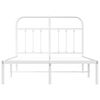 vidaXL Cadre de lit m&eacute;tal sans matelas et t&ecirc;te de lit blanc 120x200 cm