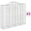 vidaXL Paniers &agrave; gabions arqu&eacute;s 3 pcs 200x50x160/180 cm Fer galvanis&eacute;