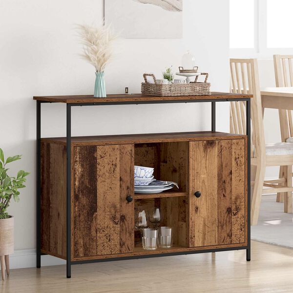 vidaXL Buffet Bois Ancien 100 x 35 x 80 cm Bois d'ing&eacute;nierie