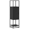 vidaXL Buffet haut noir 35,5x35x139 cm bois d'ing&eacute;nierie et m&eacute;tal