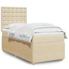 vidaXL Sommier &agrave; lattes de lit et matelas Cr&egrave;me 90x190 cm Tissu