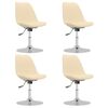 vidaXL Chaises pivotantes &agrave; manger lot de 4 Cr&egrave;me Tissu