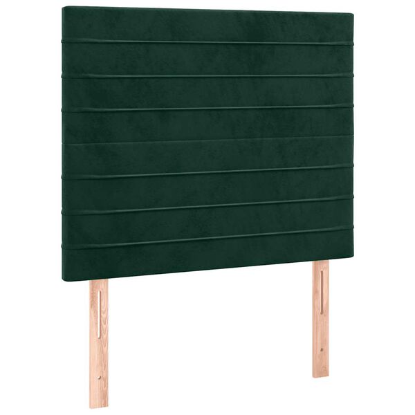 vidaXL T&ecirc;te de lit &agrave; LED Vert fonc&eacute; 100x5x118/128 cm Velours