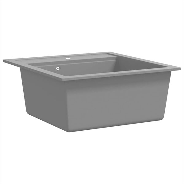 vidaXL &Eacute;vier de cuisine en granit Bac unique Gris