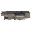 vidaXL Salon de jardin 7 pcs avec coussins Gris R&eacute;sine tress&eacute;e