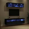 vidaXL Unit&eacute;s murales TV avec LED 5 pcs Ch&ecirc;ne noir 80 x 30 x 40 cm