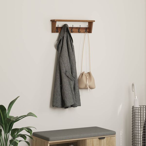 vidaXL Cintre Marron 50 x 10 x 14 cm Bois de Mahogany Massif
