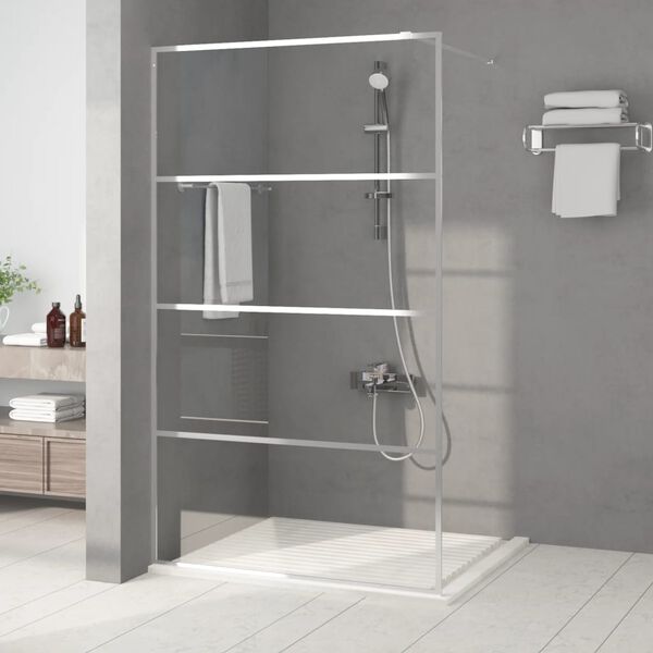 vidaXL Paroi de douche Argent&eacute; 115x195 cm Verre ESG transparent