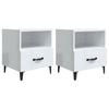vidaXL Tables de chevet 2 pcs Blanc brillant Bois d'ing&eacute;nierie