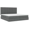 vidaXL Lit avec rangement et matelas Gris fonc&eacute; 200 x 200 cm Polyester
