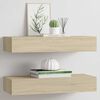 vidaXL &Eacute;tag&egrave;res &agrave; tiroirs murales 2 pcs ch&ecirc;ne 60x23,5x10 cm MDF