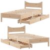 vidaXL Cadre de lit avec tiroirs 75x190 cm bois de pin massif