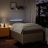 vidaXL Sommier &agrave; lattes de lit avec matelas Cr&egrave;me 120x200 cm Tissu