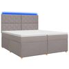 vidaXL Lit boxspring avec matelas Taupe 200 x 200 cm Tissu