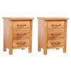 vidaXL Tables de chevet 2 pcs 40x30x54 cm Bois de ch&ecirc;ne massif