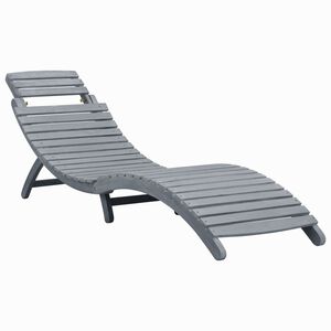 vidaXL Chaise longue D&eacute;lavage gris Bois d'acacia solide
