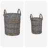 vidaXL Panier de Plante avec stockage 2 pcs Gris Rattan Kubu