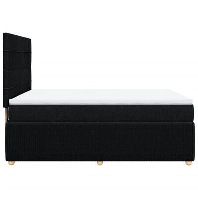 vidaXL Sommier à lattes de lit avec matelas Noir 140x200 cm Tissu