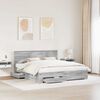 vidaXL Cadre de lit Gris Sonoma 200 x 200 cm Bois d'ing&eacute;nierie