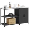 vidaXL Ensemble de rangement cuisine 2 pcs Noir Acier lamin&eacute; &agrave; froid