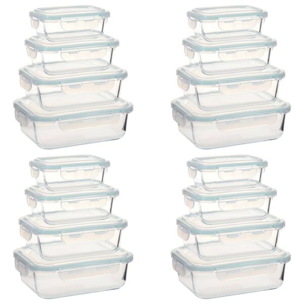 vidaXL R&eacute;cipients alimentaires en verre 16 pcs