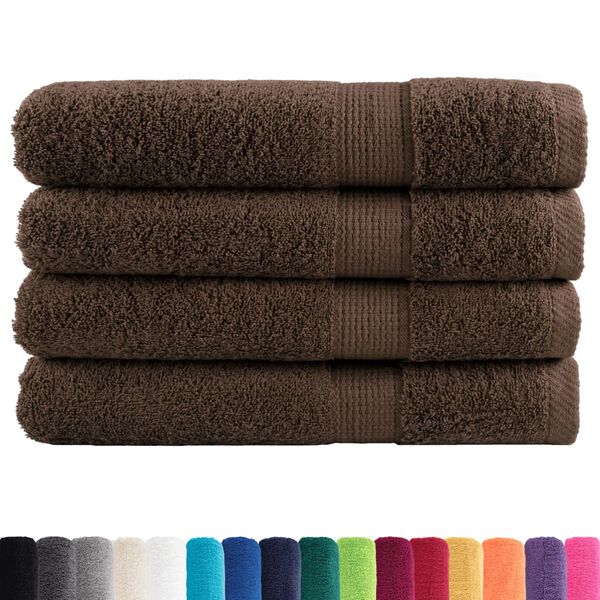 vidaXL Serviettes de sauna de qualit&eacute; sup&eacute;rieure SOLUND 4 pcs marron