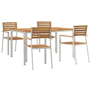 vidaXL Ensemble de salle &agrave; manger pour jardin 5 pcs Marron